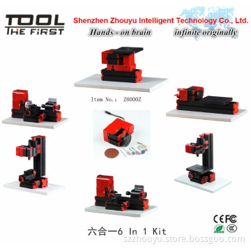 Factory Sales multi - purpose 6 In 1 basic mini machine kit for hobby model woodworking
